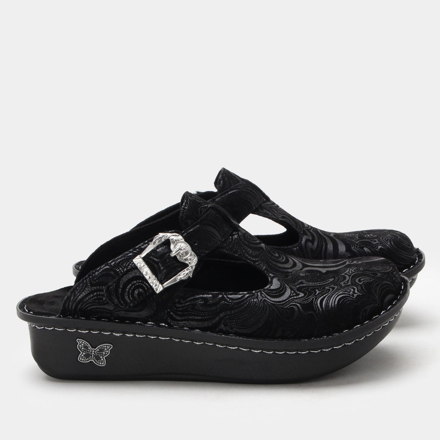 Alegria Classic Rocker Comfort Arch Support Women's Clog - Swirling Black - 3