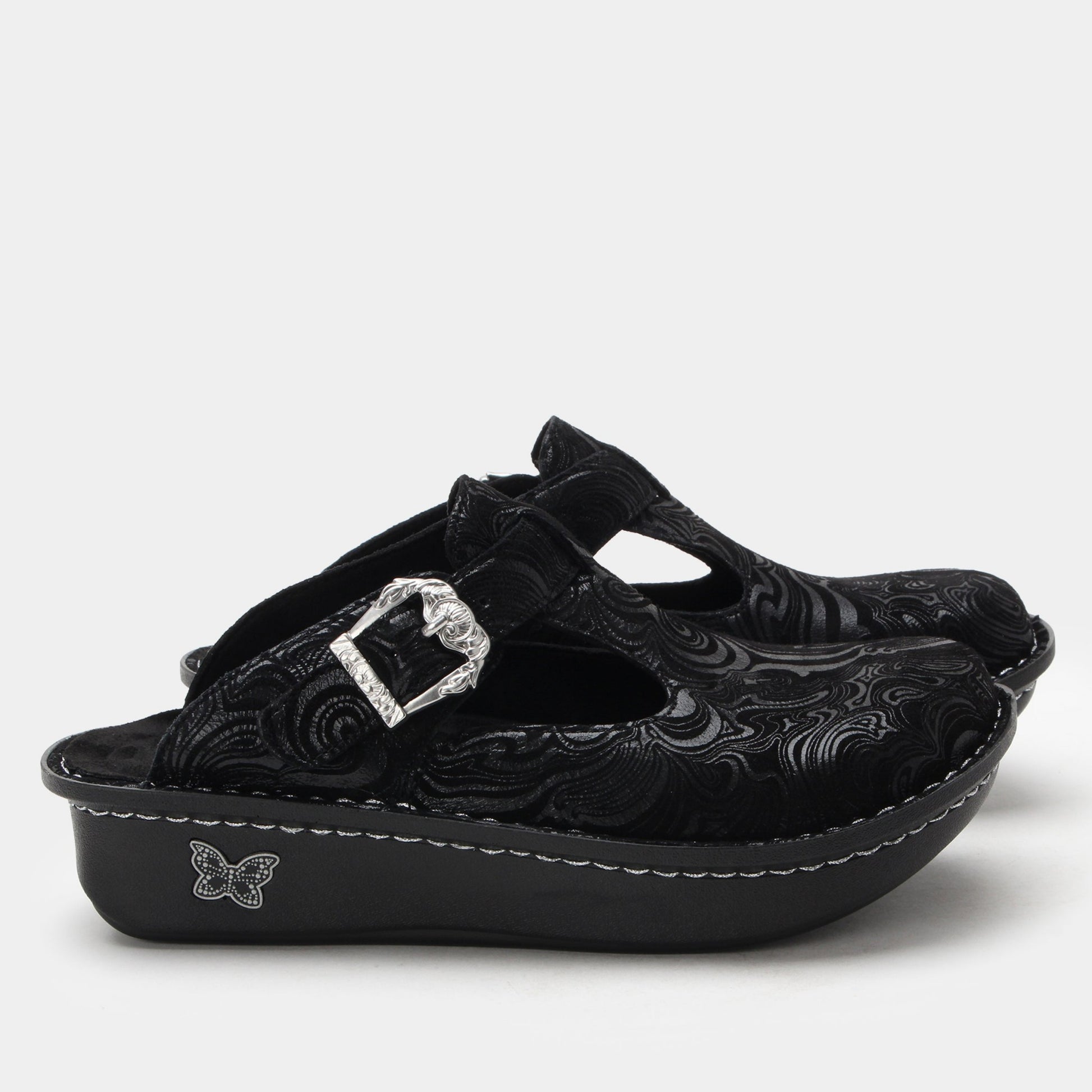 Alegria Classic Rocker Comfort Arch Support Women's Clog - Swirling Black - 3