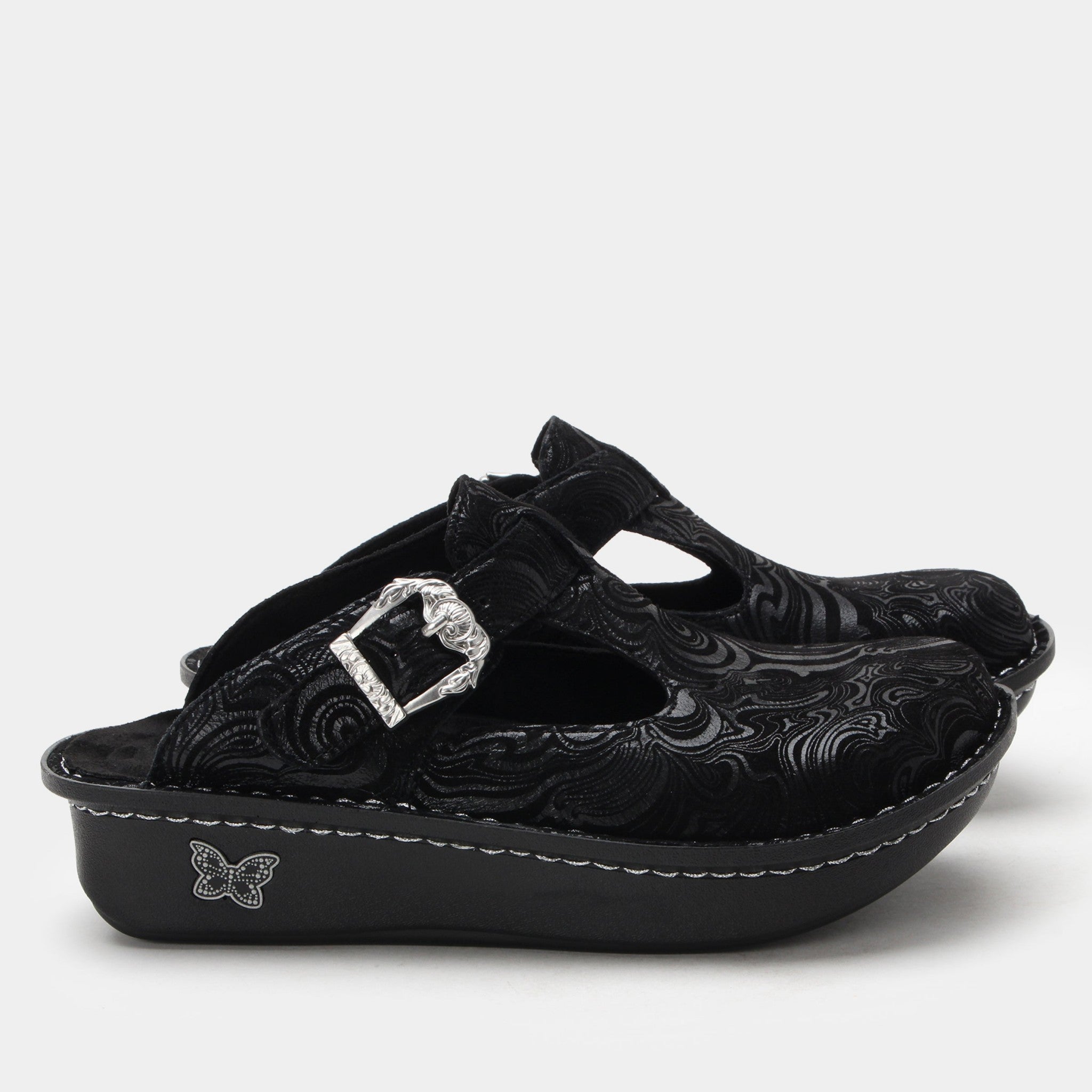Alegria Classic Rocker Comfort Arch Support Women's Clog - Swirling Black - 3