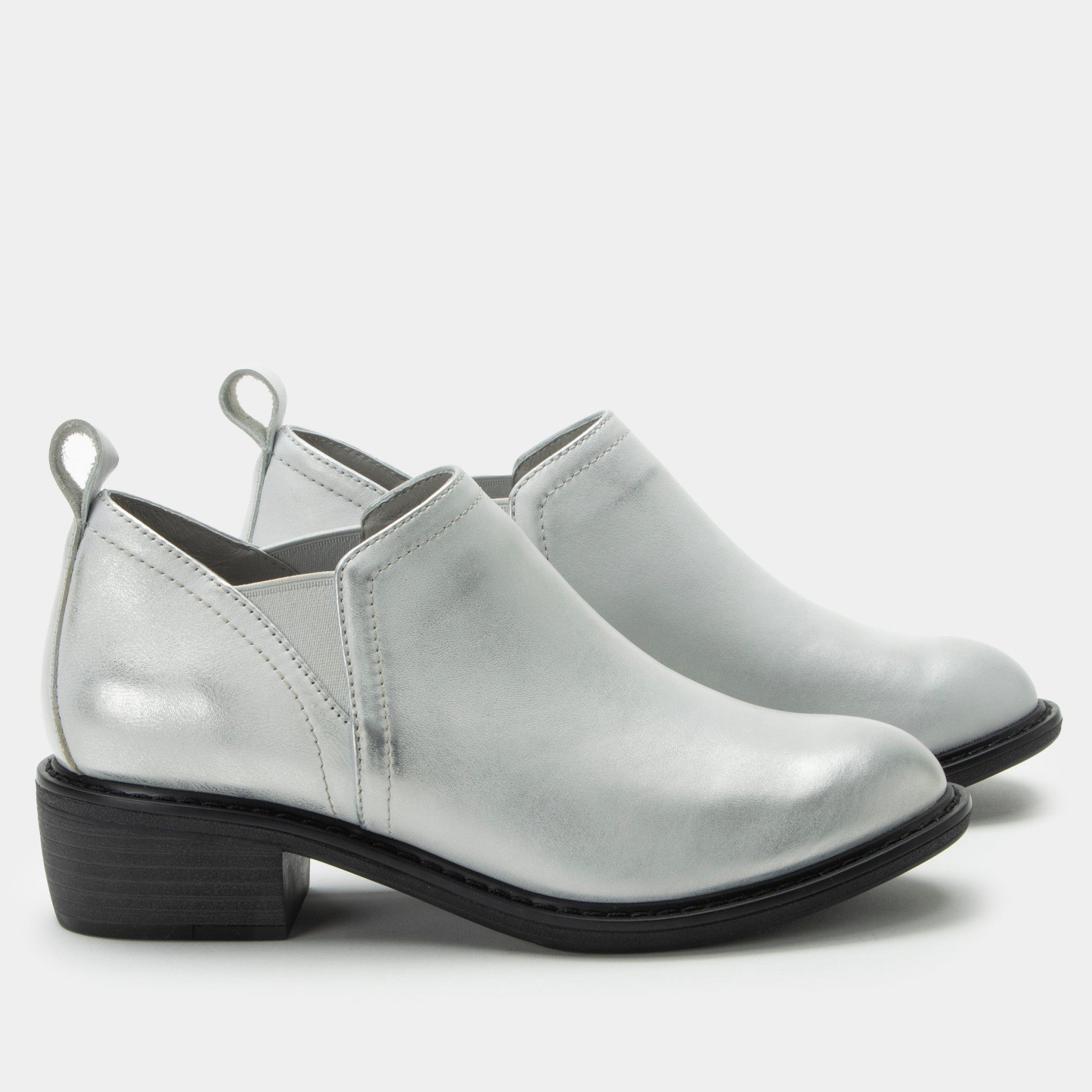 Alegria Merle Comfort Signature Arch Support Women's Bootie - Silver White - 3