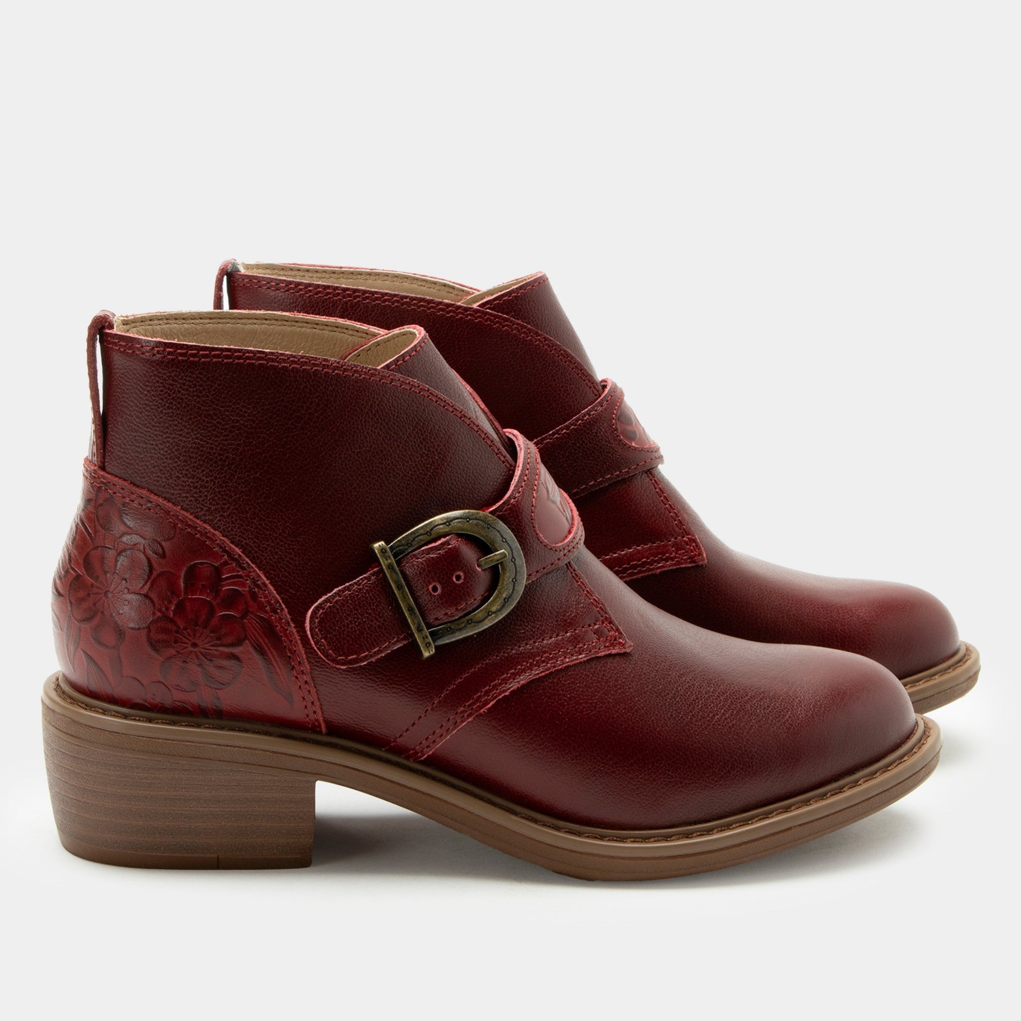 Alegria Mikki Trimform Heel Comfort Arch Support Women's Ankle Boot - Loretta Red - 3