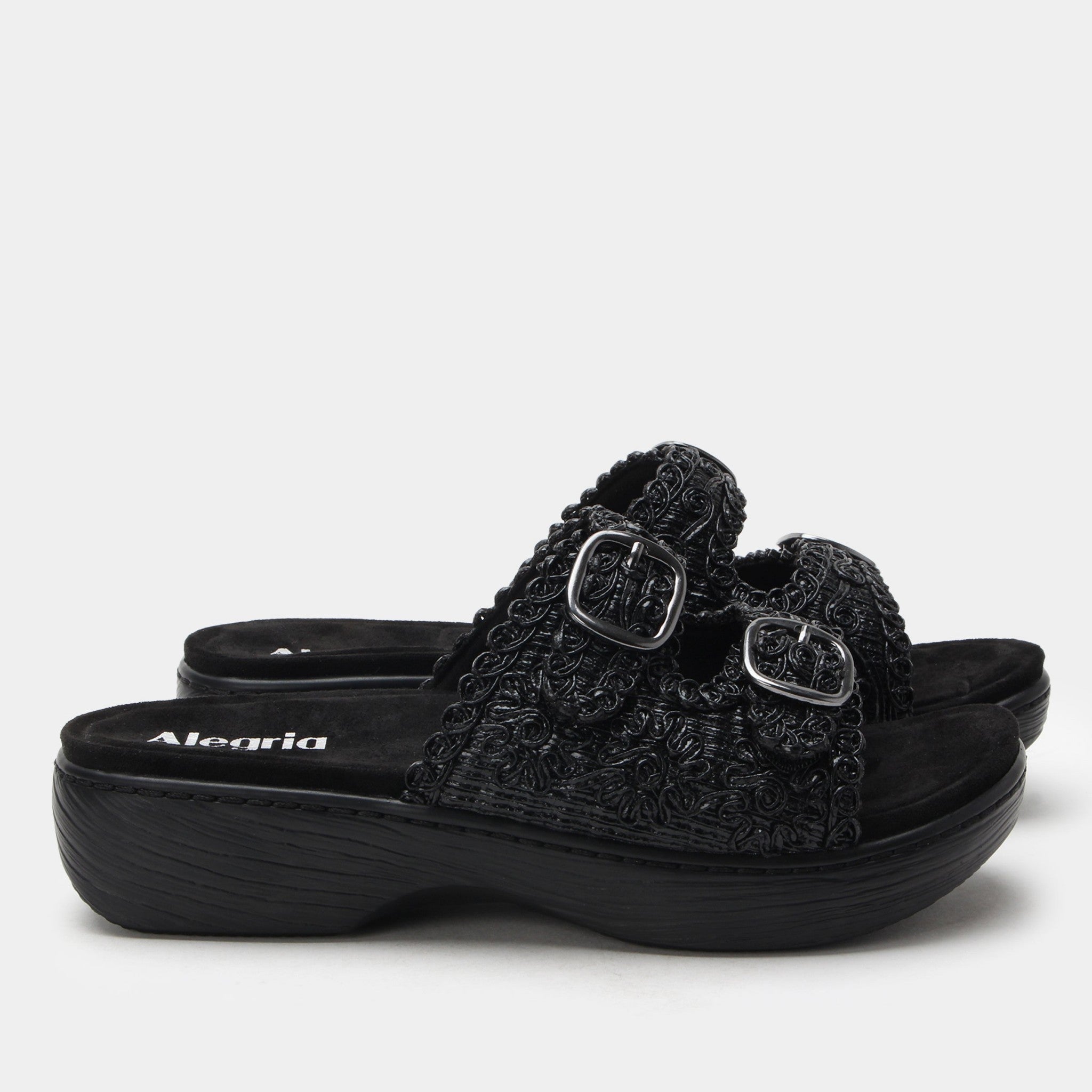 Alegria Oona Comfort Arch Support Women's Sandal - Fancy Black - 3