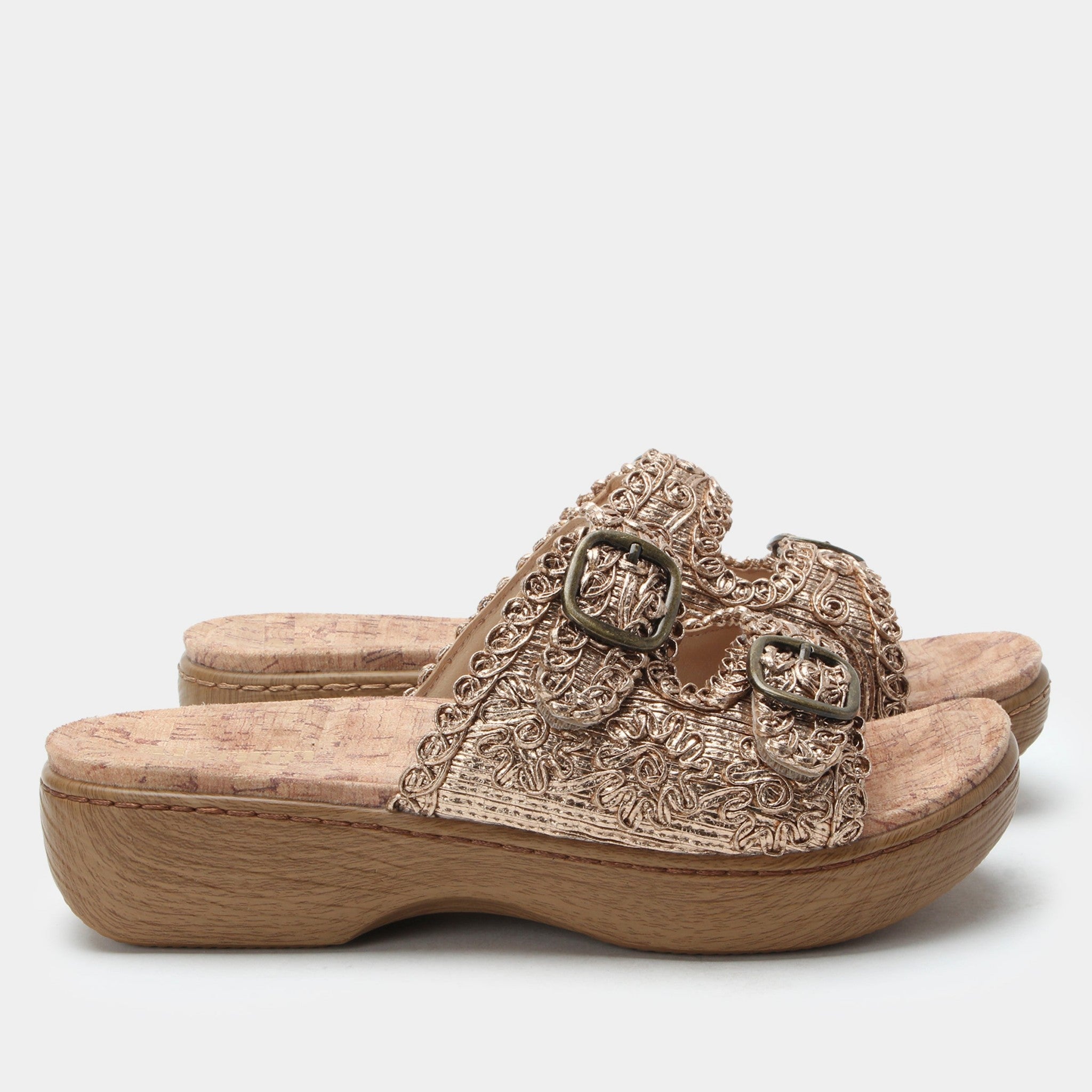 Alegria Oona Comfort Arch Support Women's Sandal - Fancy Gold - 3