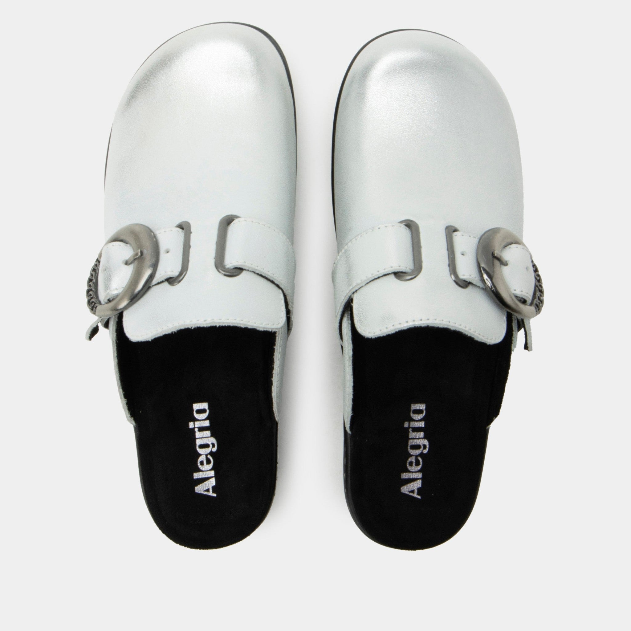 Alegria Osmosis Wood Look Rocker Comfort Arch Support Women's Clog - Silver White - 5