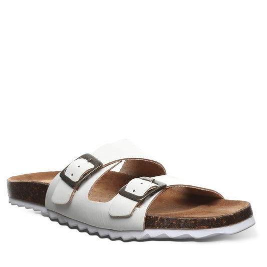 Bearpaw Julieta Women's Leather Upper Sandals - 2925W Bearpaw- 010 - White - Profile View