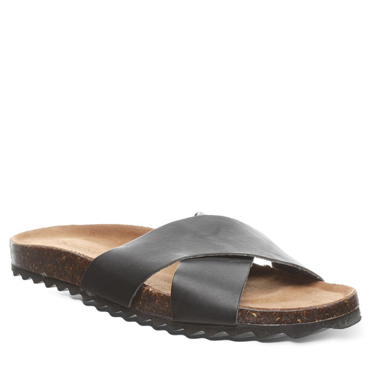 Bearpaw Margarita Women's Leather Upper Sandals - 2929W Bearpaw- 011 - Black - Profile View