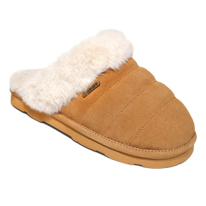 Bearpaw Women's Loki Style Quilted Slippers - 3053W Jordyn - Cozy Indoor/Outdoor House Shoe - Iced Coffee - 1 Angle