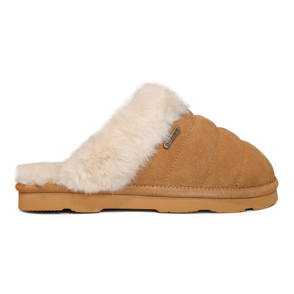 Bearpaw Women's Loki Style Quilted Slippers - 3053W Jordyn - Cozy Indoor/Outdoor House Shoe - Iced Coffee - 3 Side