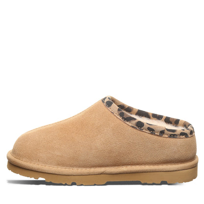 Bearpaw TABITHA YOUTH Youth's Slippers - 2973Y - Iced Coffee/leopard Trim - side view