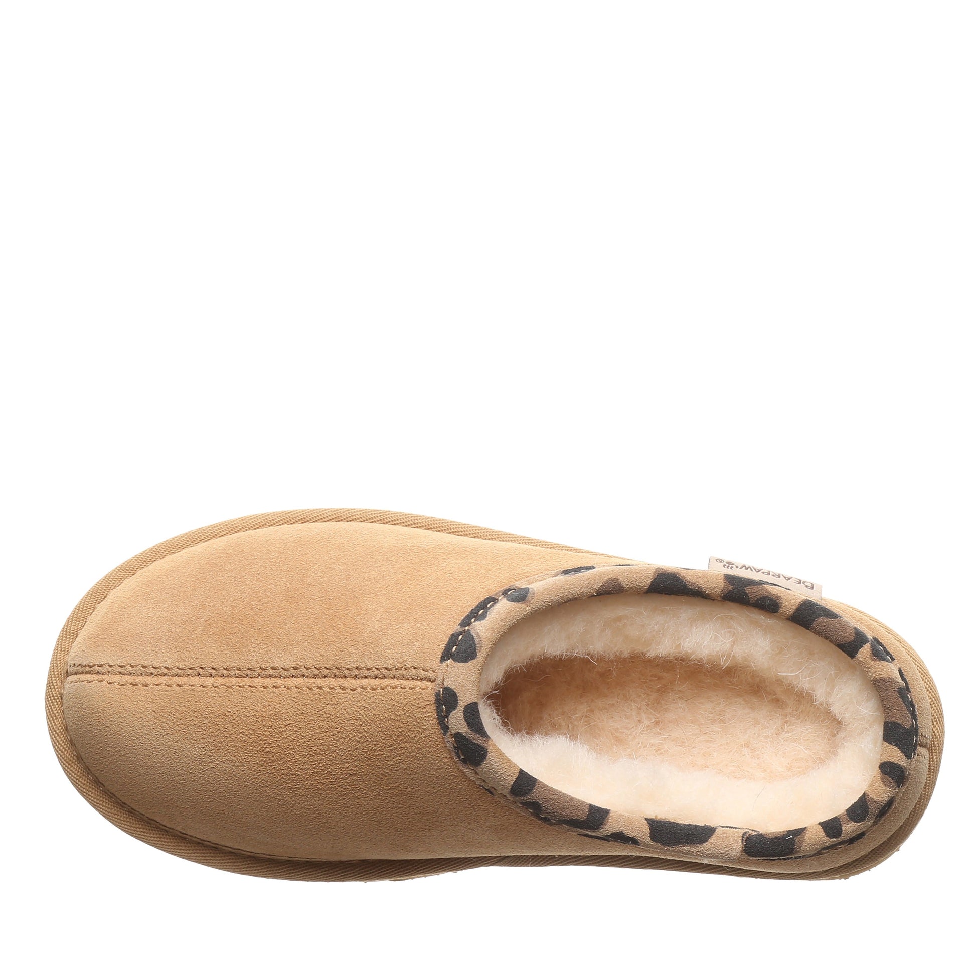 Bearpaw TABITHA YOUTH Youth's Slippers - 2973Y - Iced Coffee/leopard Trim - top view