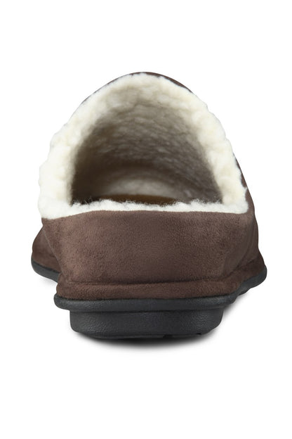 Dr. Comfort Easy Men's Slippers - Chocolate - heel_view