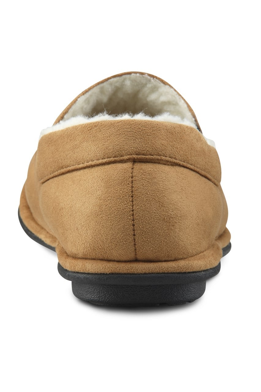 Dr. Comfort Relax Men's Slippers - Camel - heel_view