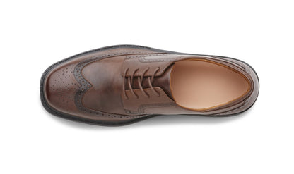 Dr. Comfort Wing Men's Dress Shoe - Chestnut - overhead_view
