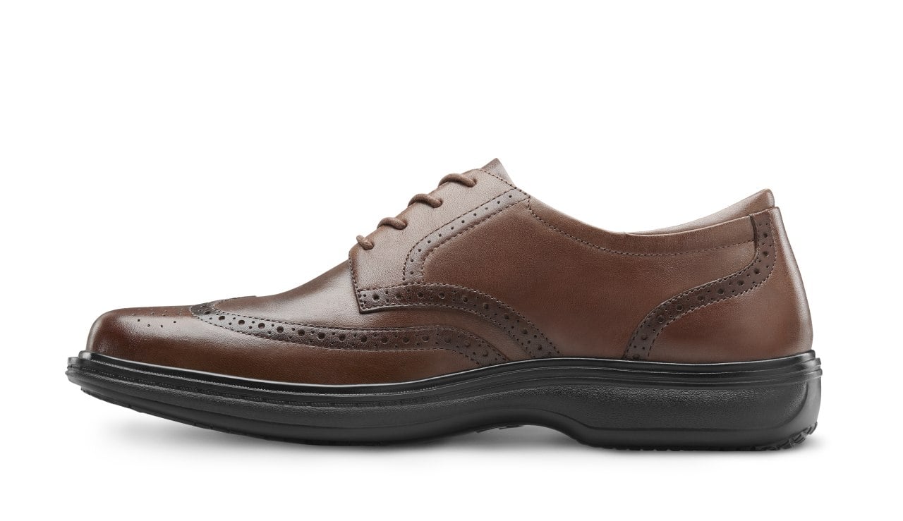 Dr. Comfort Wing Men's Dress Shoe - Chestnut - left_view