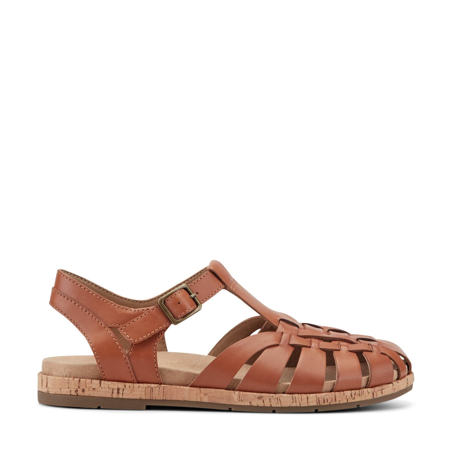 Earth Alazia Cushioned Arch Support Fisherman Sandal Women's - Dark Natural Leather - 1