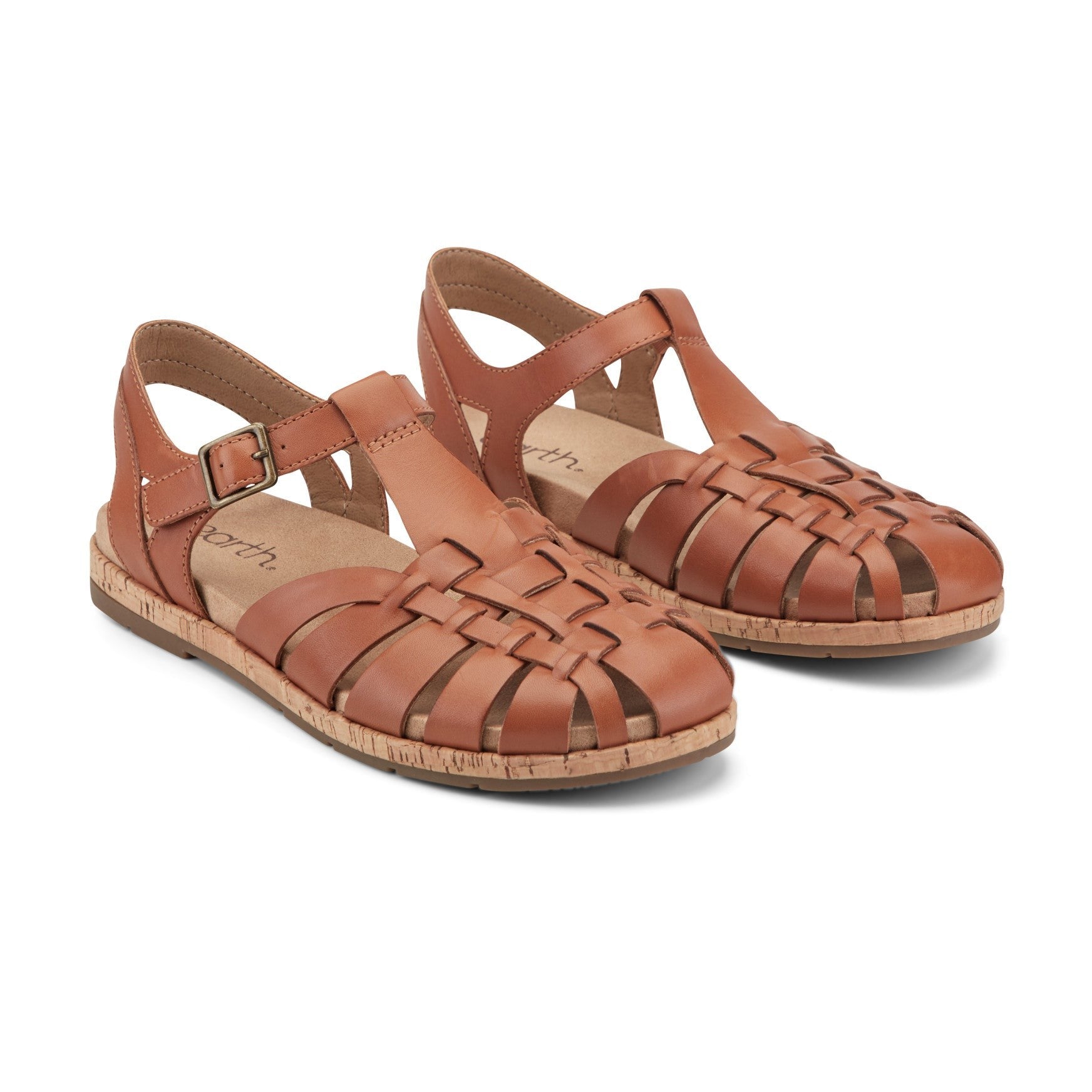 Earth Alazia Cushioned Arch Support Fisherman Sandal Women's - Dark Natural Leather - 2