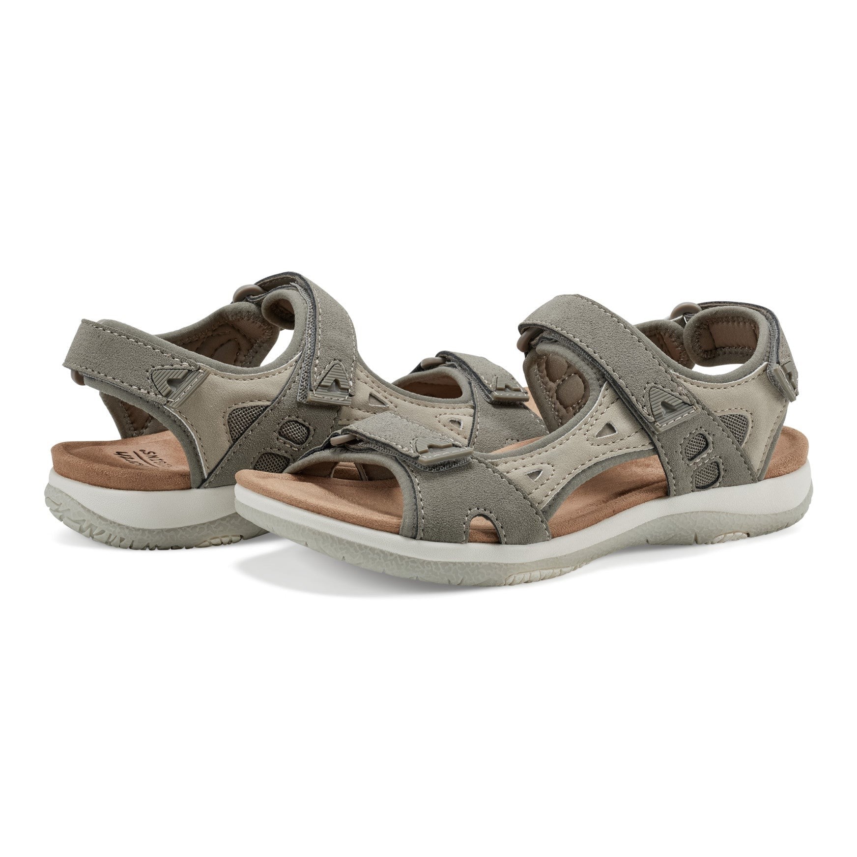 Earth Skylar Cushioned Arch-Support Adjustable Women's Sandal - Light Grey - 8