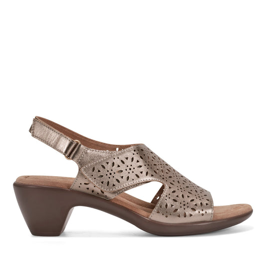 Easy Spirit Calix Cushioned Arch Support Women's Heeled Sandal - Bronze Leather - 1