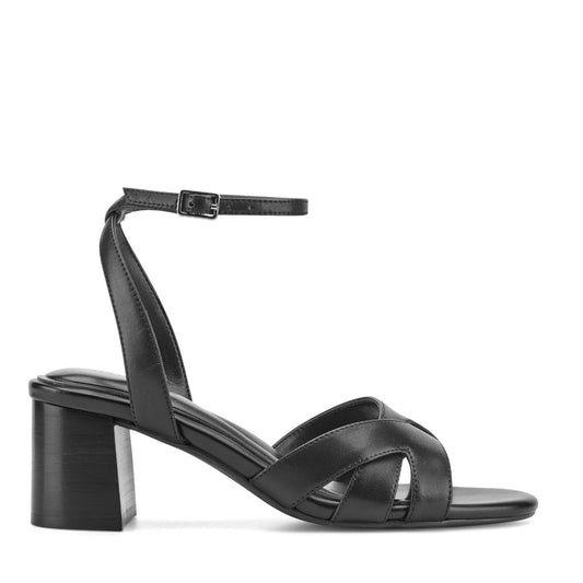 Easy Spirit Delicia Cushioned Arch Support Block Heel Women's Dress Sandal - Black Leather - 1