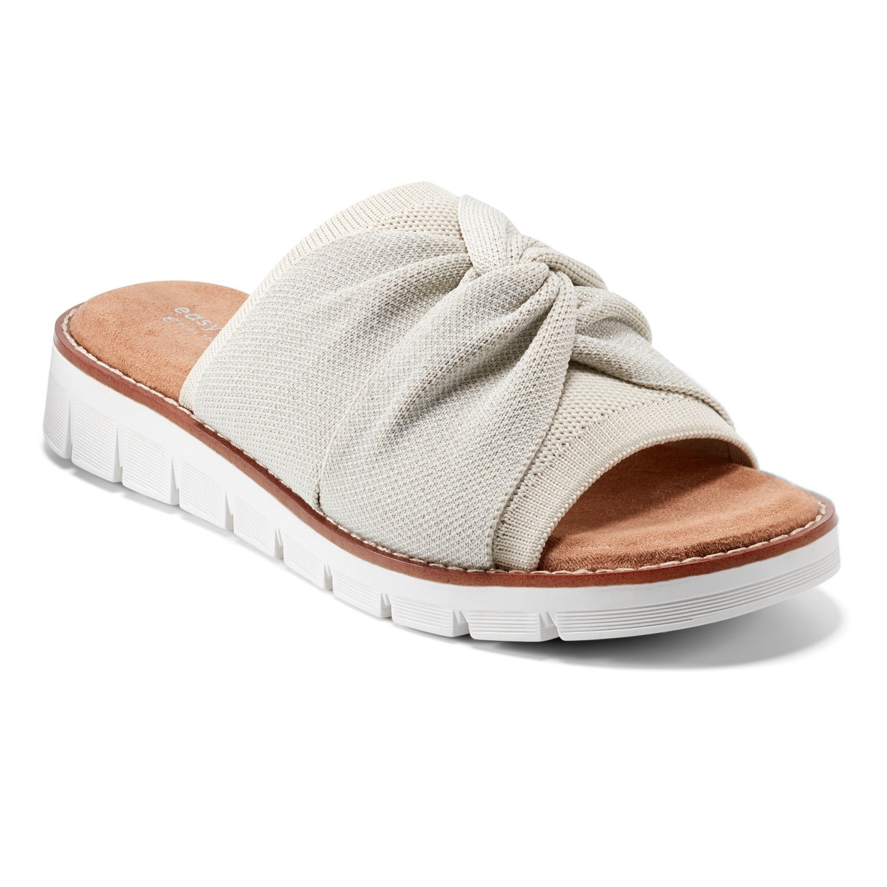 Easy Spirit Josy Knotted Cushioned Arch-Support Slide Women's Slide Sandal - Ivory - 2