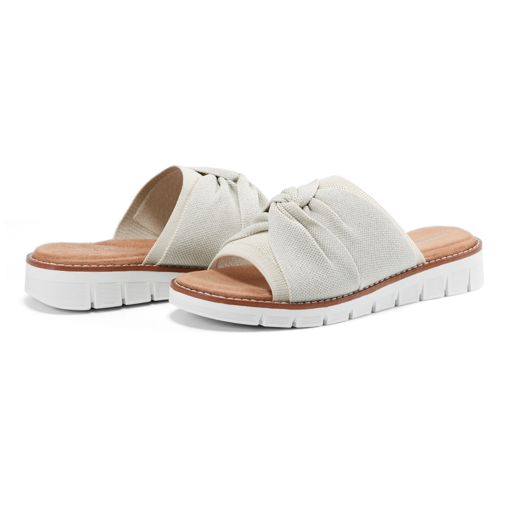 Easy Spirit Josy Knotted Cushioned Arch-Support Slide Women's Slide Sandal - Ivory - 7