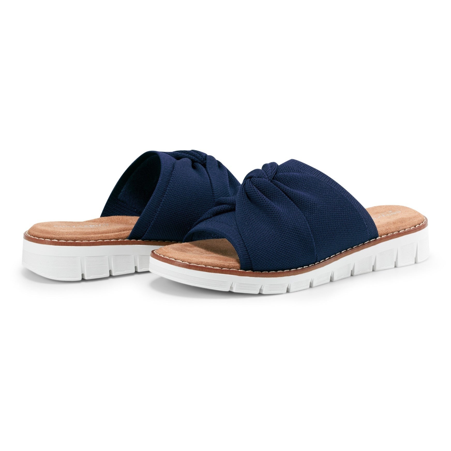 Easy Spirit Josy Knotted Cushioned Arch-Support Slide Women's Slide Sandal - Navy - 7