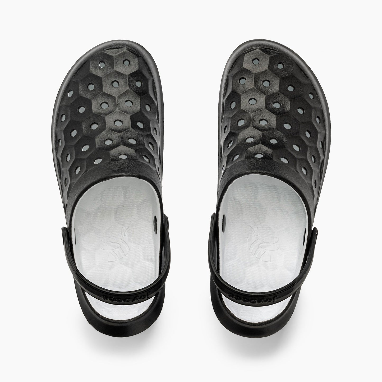 Joybees Men's Varsity Clog - Black / White - Top