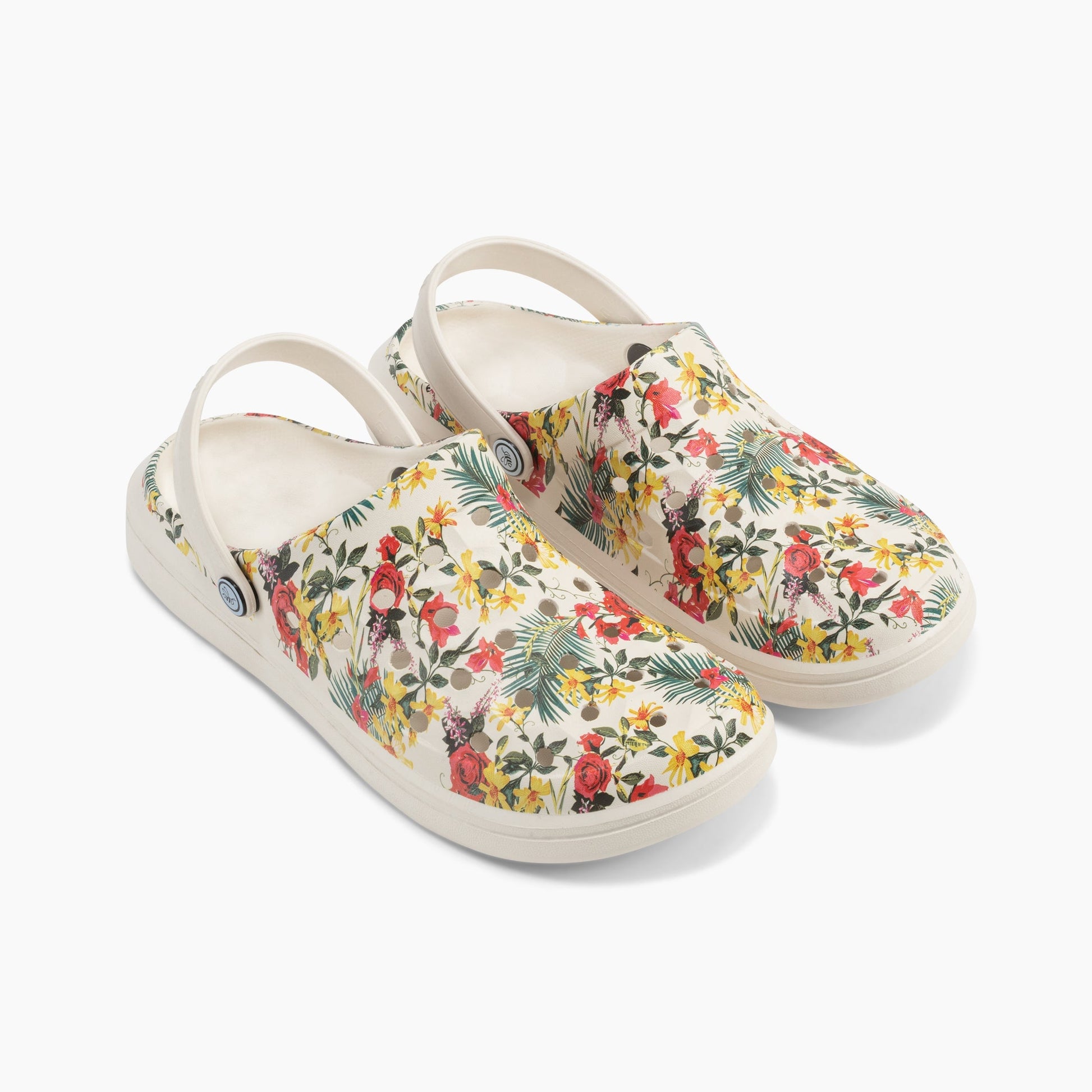 Joybees Men's Varsity Clog - Bone Tropical Floral - Profile