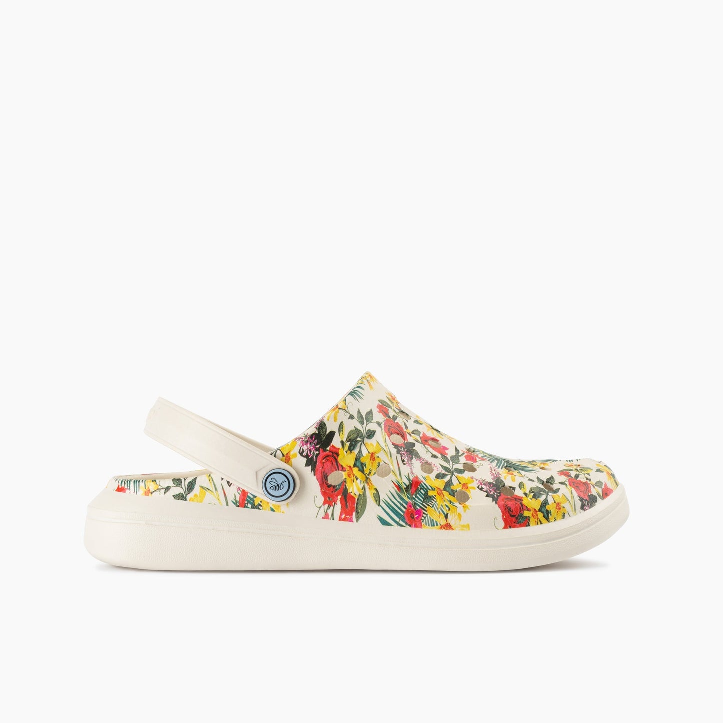 Joybees Men's Varsity Clog - Bone Tropical Floral - Side