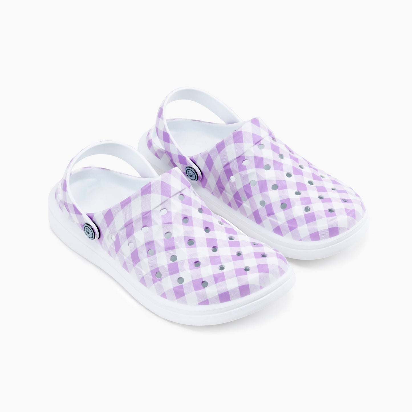 Joybees Men's Varsity Clog - Lilac Gingham - Profile