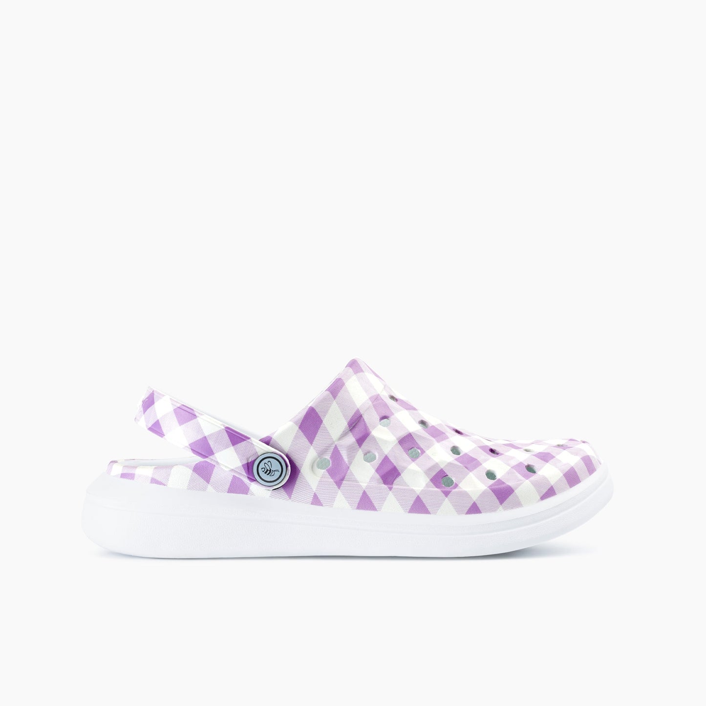 Joybees Men's Varsity Clog - Lilac Gingham - Side