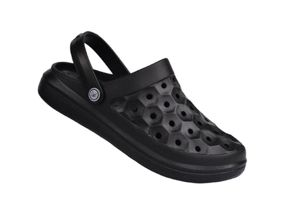 Joybees Varsity Clog - Unisex Comfort Clog - Black - Strap Detail