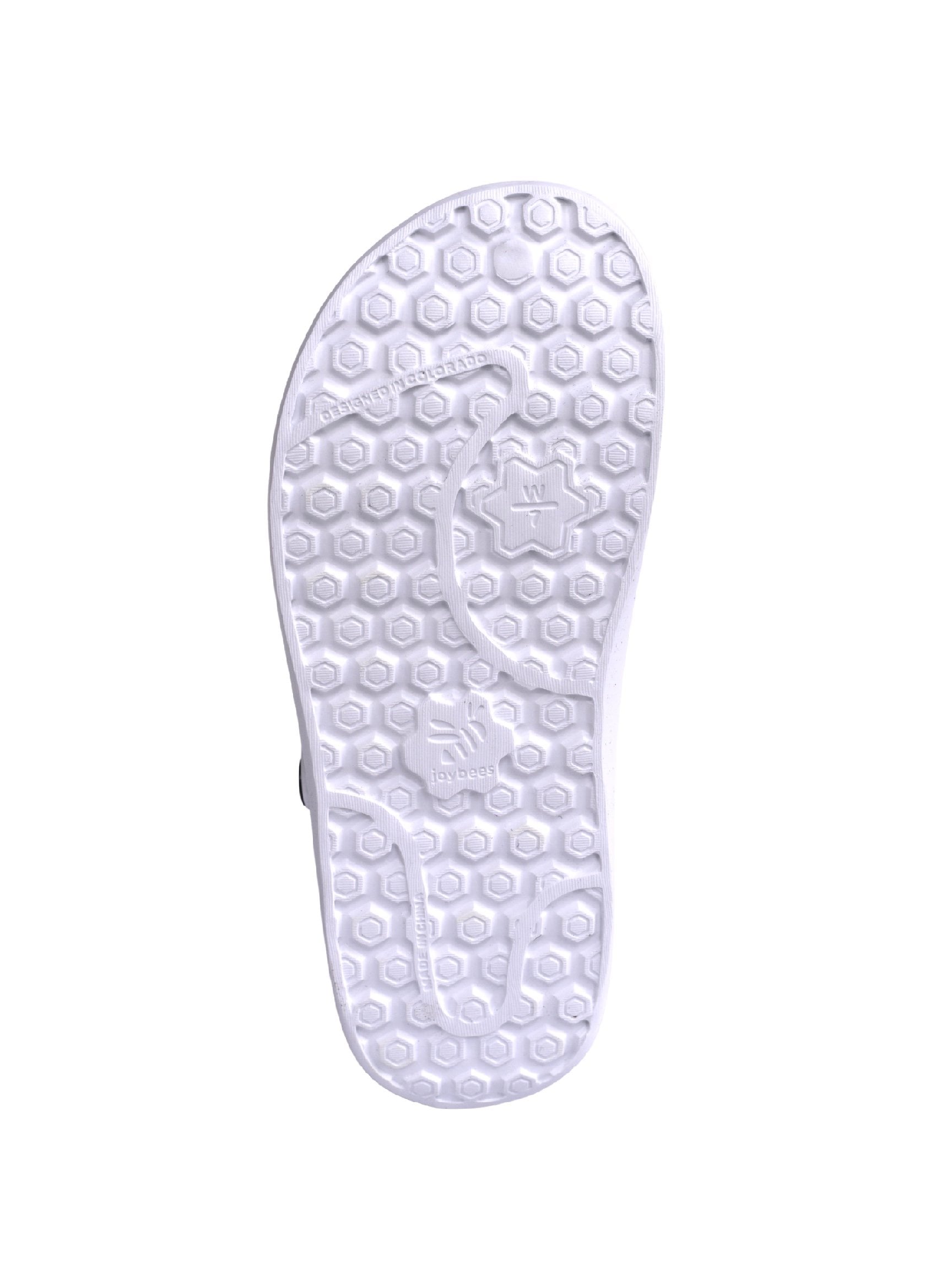 Joybees Varsity Clog - Unisex Comfort Clog - White - Bottom