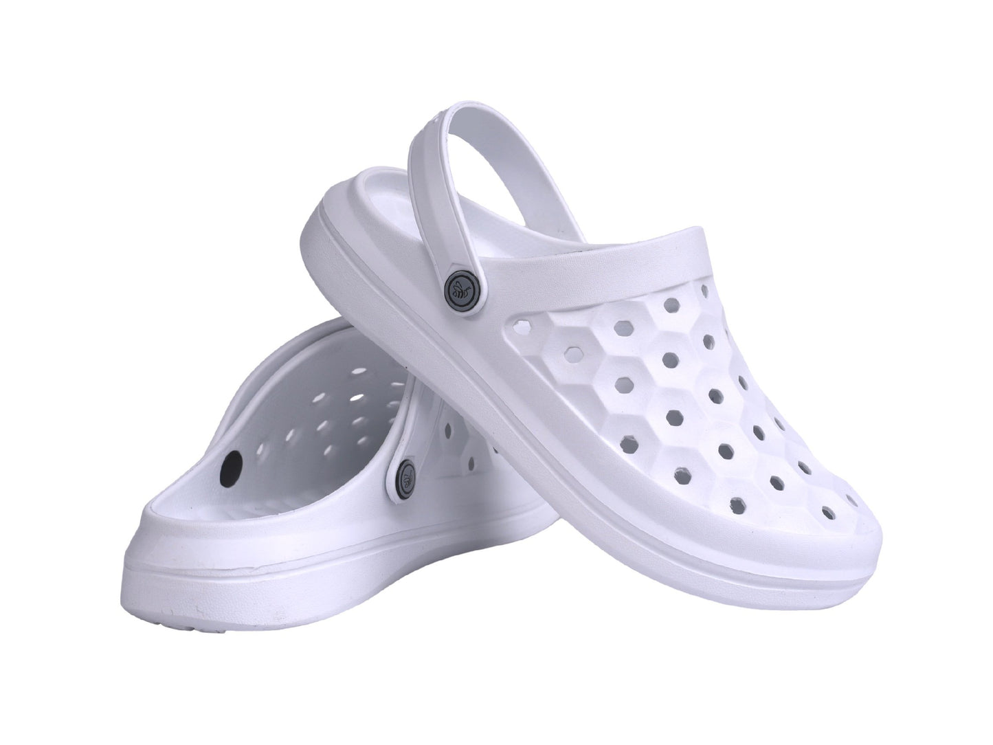 Joybees Varsity Clog - Unisex Comfort Clog - White - Pair
