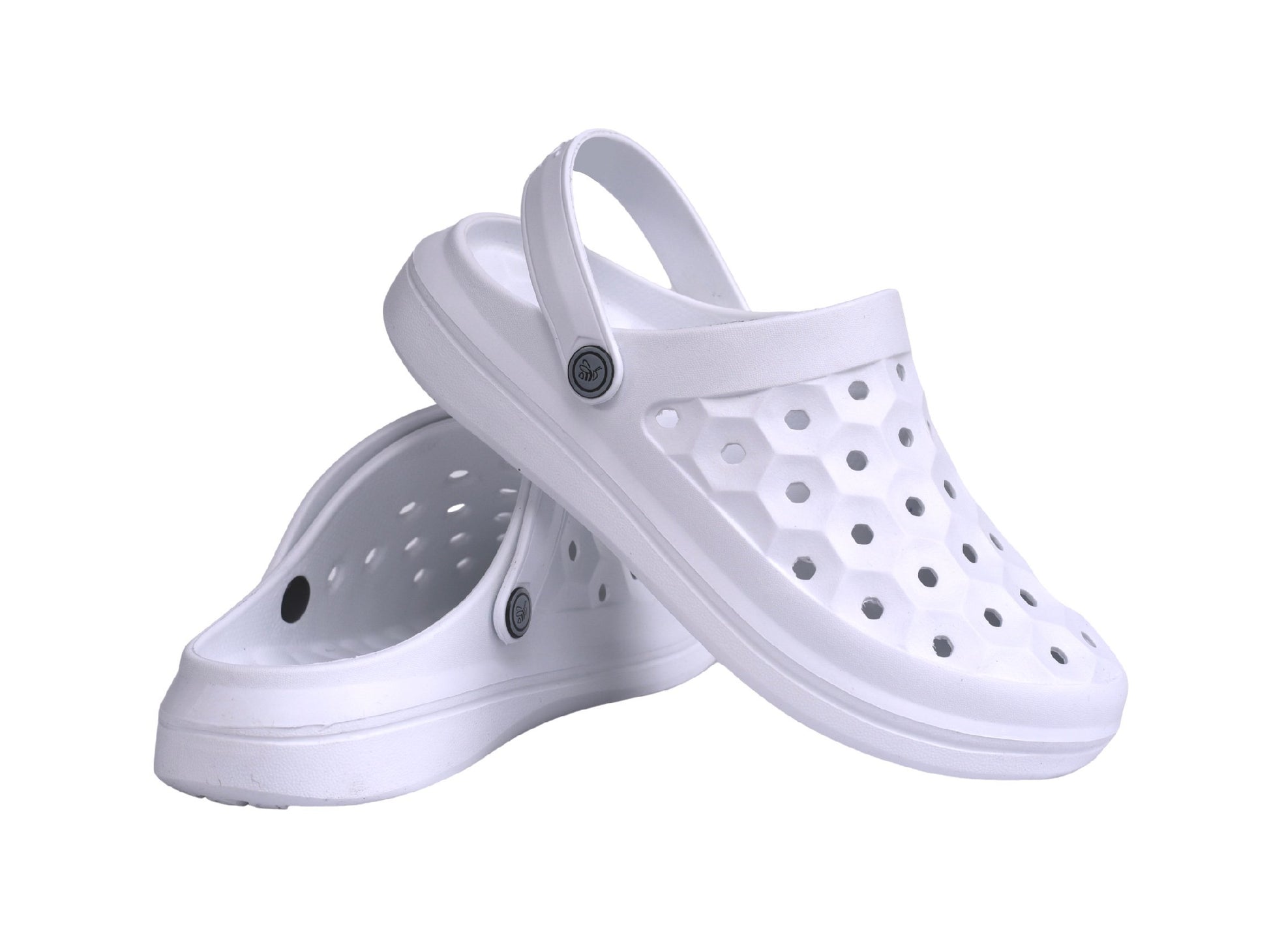 Joybees Varsity Clog - Unisex Comfort Clog - White - Pair
