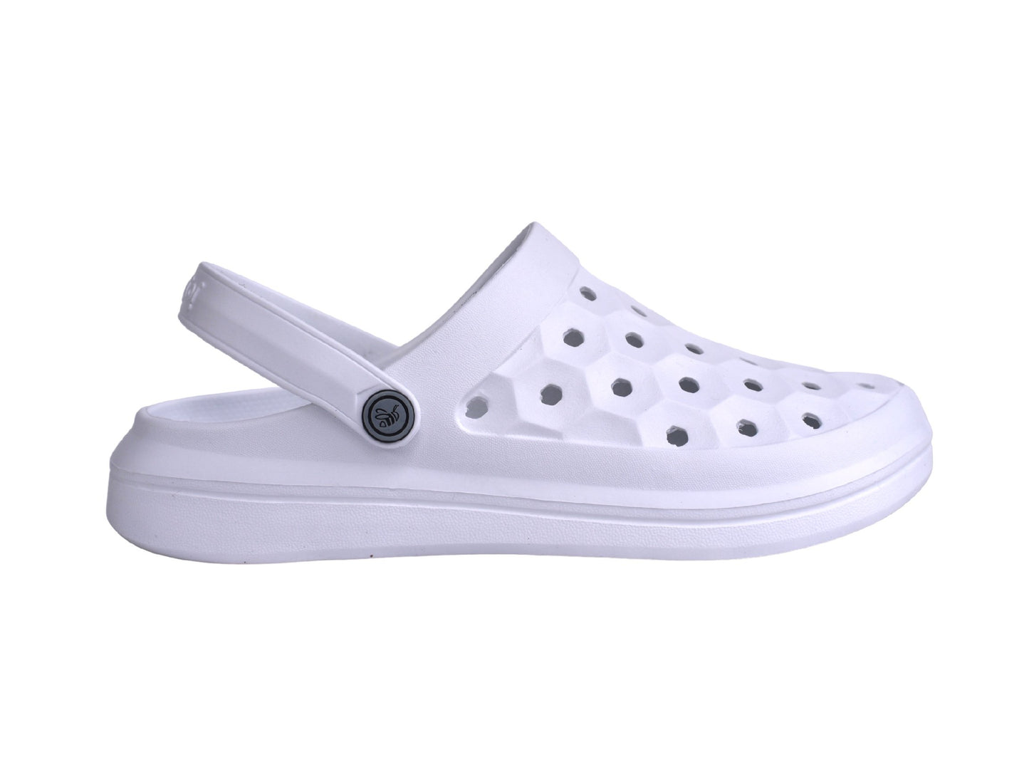 Joybees Varsity Clog - Unisex Comfort Clog - White - Side