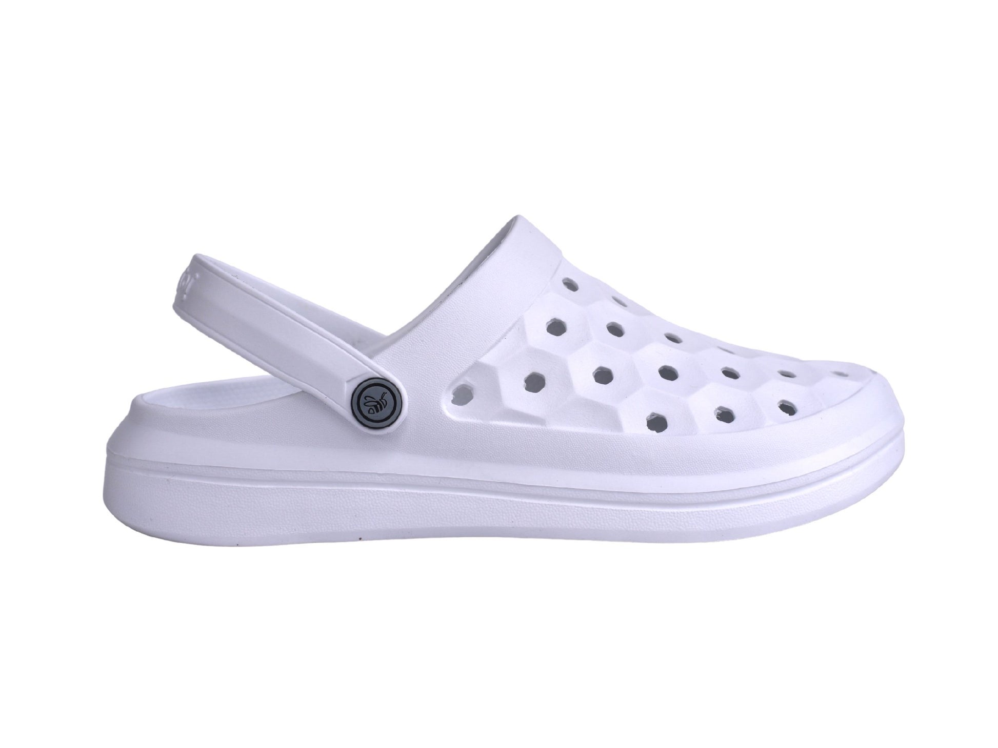 Joybees Varsity Clog - Unisex Comfort Clog - White - Side