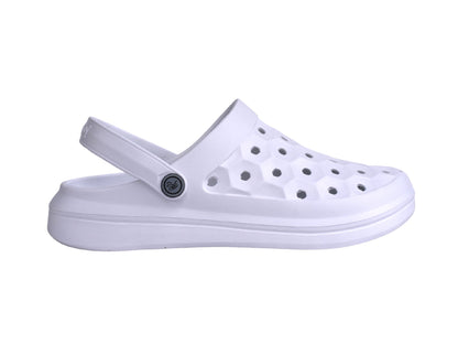Joybees Varsity Clog - Unisex Comfort Clog - White - Side