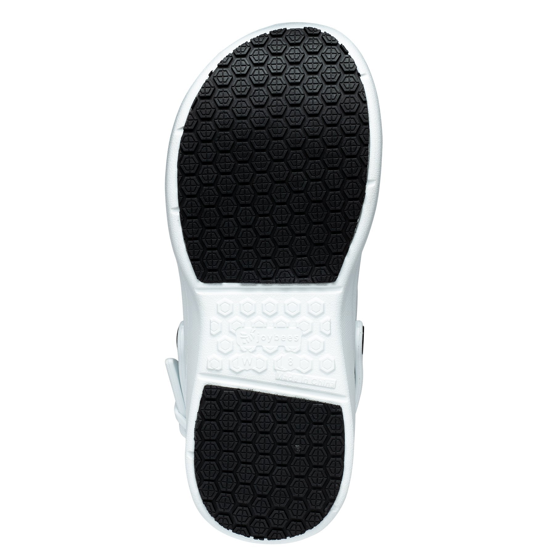 Joybees Work Clog - Unisex Slip Resistant Professional Shoe - White - Bottom