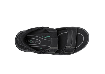 Orthofeet Minerva Hands-Free Supportive Women's Sandals - Black - Bird's Eye View - 6