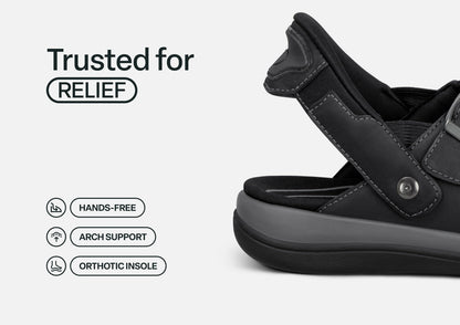 Orthofeet Minerva Hands-Free Supportive Women's Sandals - Black - Feature Detail - 3