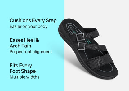 Orthofeet Sahara Weave Women's Sandals - Black - Comfort Benefits - 3