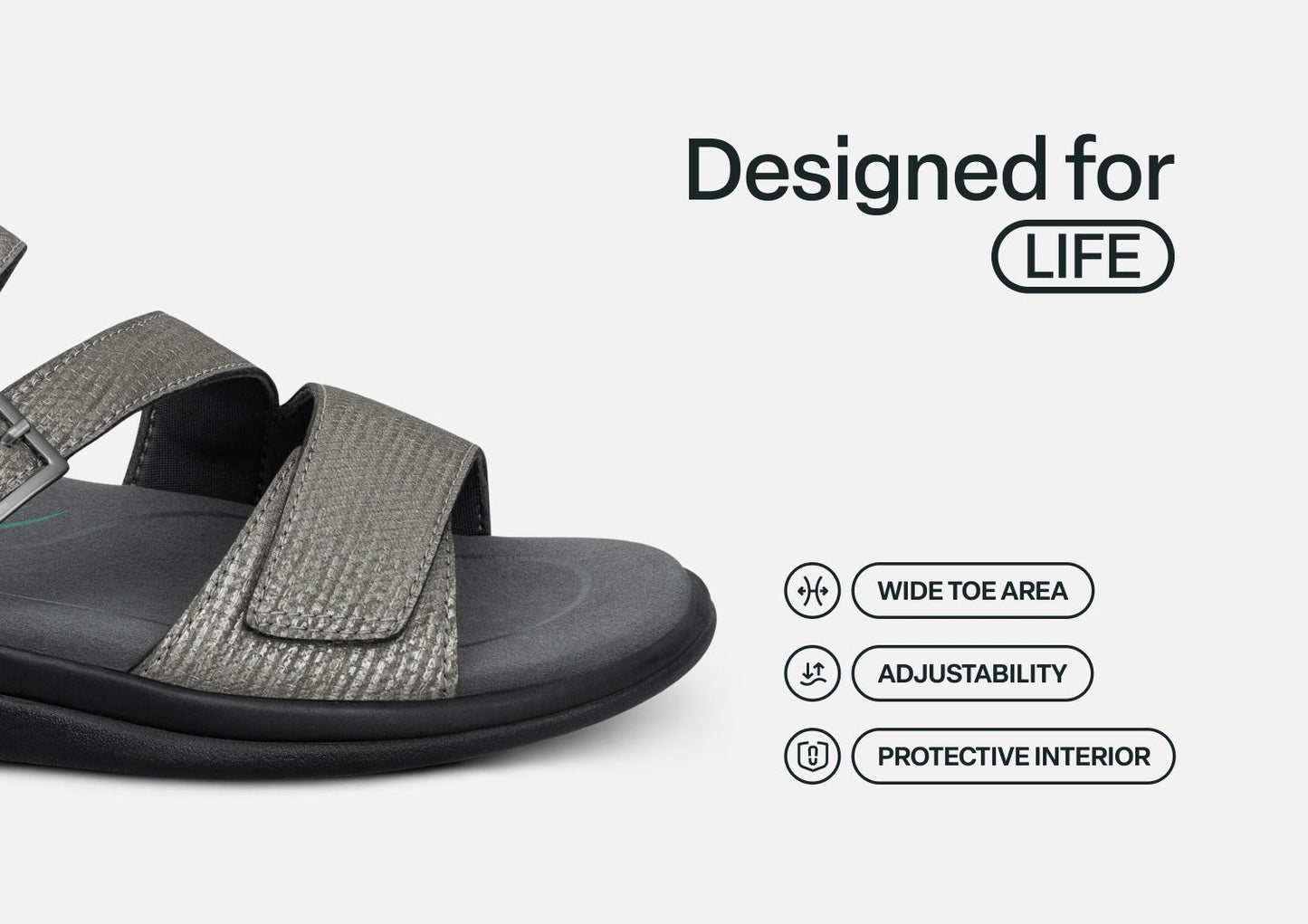 Orthofeet Sahara Weave Women's Sandals - Pewter - Feature Detail - 5