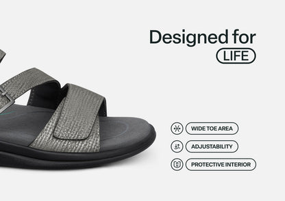 Orthofeet Sahara Weave Women's Sandals - Pewter - Feature Detail - 5