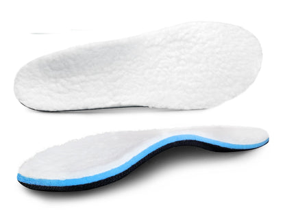 ORTHOS Shearling Orthotic Insoles - Inserts w/ Arch Support for Slippers, White - Sheepskin Lined Boots - Insoles Nofoot