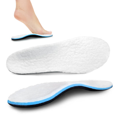 ORTHOS Shearling Orthotic Insoles - Inserts w/ Arch Support for Slippers, White - Sheepskin Lined Boots - Orthotic Insoles