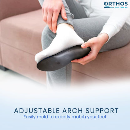 ORTHOS Footwear Replacement Orthotic Insoles Full Length - Lifestyle Black - Fabric Tan - Leather