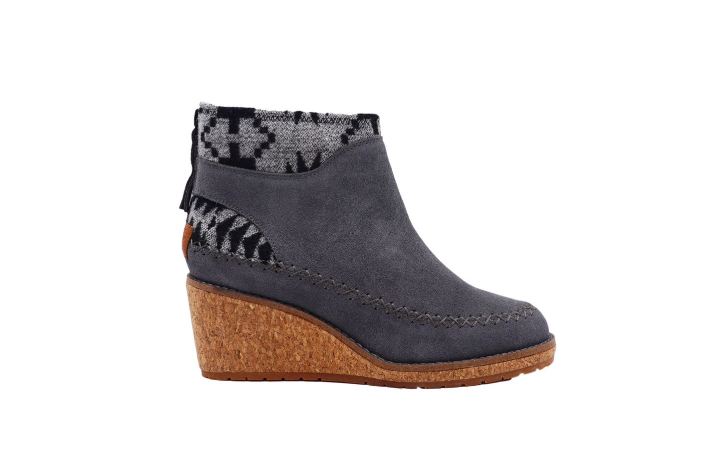 Pendleton Women's Arago Zip Wedge Wool &amp; Waterproof - Steel Gray - Lateral Side