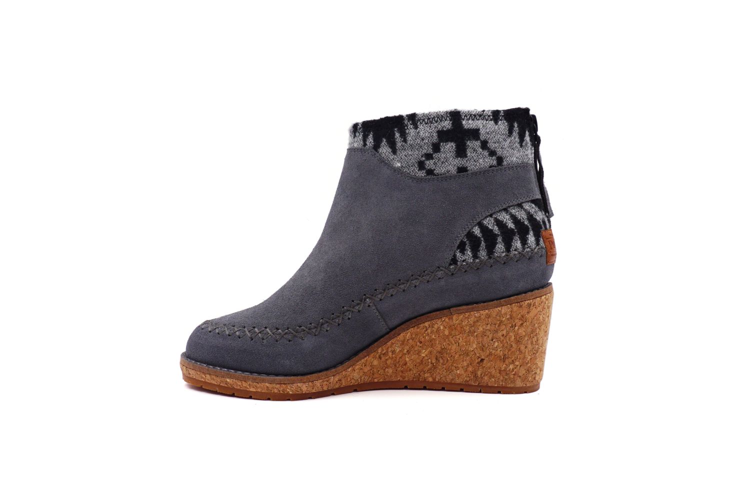 Pendleton Women's Arago Zip Wedge Wool &amp; Waterproof - Steel Gray - Medial Side