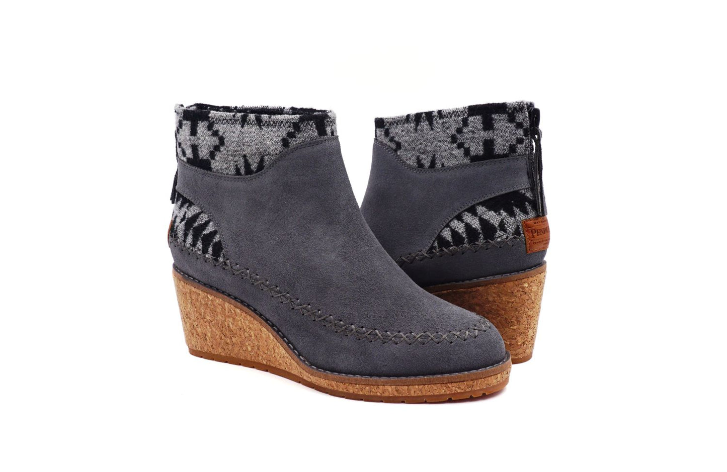Pendleton Women's Arago Zip Wedge Wool &amp; Waterproof - Steel Gray - Pair